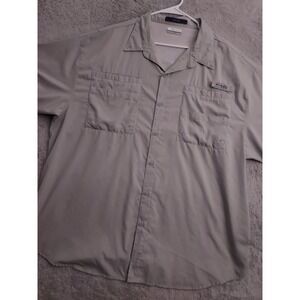 Columbia PFG Shirt Mens 3XL Tamiami Gray Fishing Ripstop Hiking Boating Vented